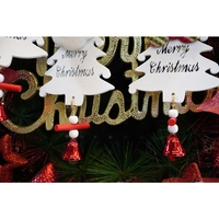 Ornament de brad mos craciun, Flippy, alb, lemn, 20 cm