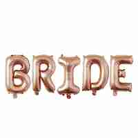 Set Baloane din Folie Metalizata, Flippy, Model Scris Bride, Litere de 40 cm, Tema Iubire, Baloane Party, Ambalaj Individual, Pai Inclus, Umflare cu Aer sau Heliu, Roz