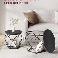 VASAGLE Set de 2 mese de cafea, stil industrial, 50x40cm si 40x36cm, negru