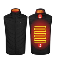 Vesta Inteligenta Incalzita, Vafy, Unisex, 2 Zone de Incalzire, Umplutura Bumbac, 3 Trepte de Temperatura, Incarcare USB, Negru, 45 - 58 kg, Marime L