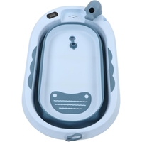 Cada de Baie, Flippy, pentru Copii 0 luni - 6 Ani, cu Termometru, Pliabila, Perna Suport Inclusa, din Plastic, 81.5 x 49 x 21.5 cm, Albastru