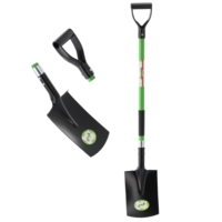 Lopata gradina cu lama dreapta, coada din fibra de sticla 120 cm, maner tip D, negru si verde