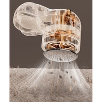 Aparat pentru Curatat Scame, Par Si Praf, Vafy, Pentru Diferite Tipuri De Material, Incarcare USB Type-C, Model Labuta de Pisica, 14x7x7.5 cm, Maro