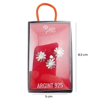 Set Bijuterii Dama Argint 925, Jolie, Model Flori Multicolore cu Mijloc Alb, Petale, 4.14 g, Multicolor/Argintiu