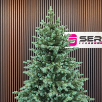Brad artificial Sersimo, Scandinavia, verde cu varfuri argintii, integral 3D, 230 cm