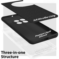 Husa de Protectie, Vafy, pentru OnePlus 11 5G, Liquid Silicone, cu Microfibra pe Interior, Protectie Antisoc, Compatibil Incarcare Wireless, Negru