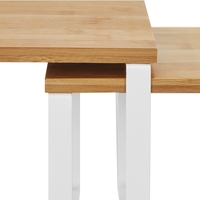 SONGMICS Set 2 rafturi de bucatarie suprapozabile, pentru ustensile sau condimente, 20x30x16cm, natur si alb
