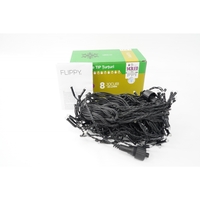 Instalatie de Craciun Vafy® Tip Franjuri, 8 jocuri de lumini, Sectiune 5 m, 143 LED-uri, Interconectabila, Fir Negru, Alb Rece