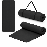 Saltea fitness antiderapanta din NBR, 183x61x1 cm, cu curea transport, negru