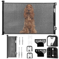 Poarta de siguranta retractabila si extensibila, pentru copii sau animale de companie, 162x86 cm, negru