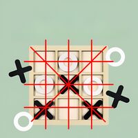 Jucarie Montessori Tic Tac Toe, Flippy, Educativa, Interactiva, din lemn, X si O, 9 Piese, 14.3x14.3 cm, Negru Alb