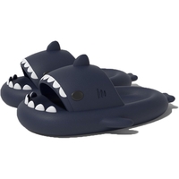 Papuci Tip Rechin, Flippy, Unisex, din Spuma EVA, Talpa Groasa Antiderapanta, Rezistenti la Uzura, Marime 42-43, Albastru Inchis