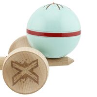 Kendama X Originala Silken, Profesionala, Flippy, Cupe Mari KING SIZE V3, Super Sticky, Gaura in Baza, Rulment Metalic, din lemn 18 cm, Ata 62/65 cm, Verde Mint