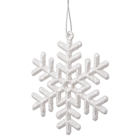 Decoratiune brad fulg de zapada, set 3 bucati, 8cm, alb