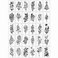 Set 30 Tatuaje Temporare, Flippy, pe Baza de Apa, Model 4, Negru