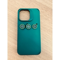Husa Apple iPhone 13 Pro, Vafy, din Silicon Lichid, Interior din Microfibra, Lentile Fosforescente de Protectie Camera, Anti Amprenta, Rezistenta la Socuri, Verde