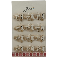 Set 12 Brose Martisor Primavara, Jolie, Model Pisica Alba cu Pietre