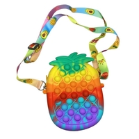Jucarie antistres din silicon, Flippy, Pop It Now and Flip It, Geanta mica, Ananas, Multicolor, Model 1