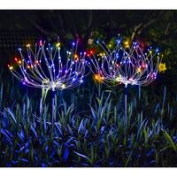Lampa solara sub forma de artificii, 120 LED-uri, multicolor, Vafy