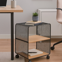 Etajera 5Five cu 2 compartimente, MDF si metal, 43x28x52 cm, negru