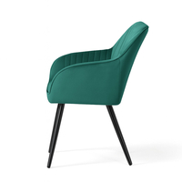 Set 6 scaune tapitate, Florence, velur matlasat, 55x58x82 cm, verde smarald