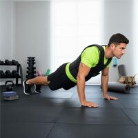 Vesta fitness cu greutati 10 kg, umplutura reglabila din nisip fier, 58x40 cm, negru