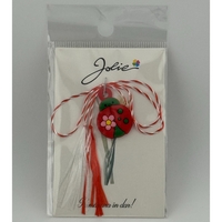 Martisor pentru Copii, Jolie, Material Cauciuc, Ambalaj Carton cu Design, Multicolor, Model Buburuza