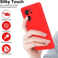 Husa de Protectie, Vafy, pentru Xiaomi Redmi 13T, Liquid Silicone, cu Microfibra pe Interior, Protectie Antisoc, Compatibil Incarcare Wireless, Rosu