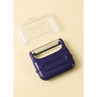 Decojitor/Curatator manual de legume si fructe, Flippy, portabil, cu magnet, doua lame, Inox, Mov, 6.7x6x1.6 cm