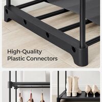 SONGMICS Garderoba pentru depozitarea hainelor, din material textil, cu 2 bare pentru umerase, 43x140x174cm, negru
