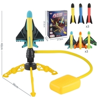 Jucarie pentru Copii, Flippy, Lansator de Rachete cu Piciorul, Un Lansator, 3 Rachete Fara Lumini, 3 Aircrafts, 42x36 cm, Multicolor