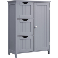 VASAGLE Dulap de baie, din MDF, cu 3 sertare, raft reglabil, 30x60x81cm, gri