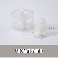 Lumanare Parfumata, Flippy, Model Ursulet, Alba, Aromaterapie, 5.5x3.6x4 cm
