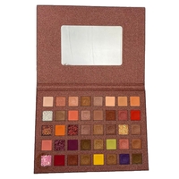 Paleta de farduri cu 40 de culori pigmentate, Maro cu sclipici, Flippy