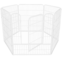 Tarc pentru animale de companie, din fier, forma configurabila, cu usa de acces, 4XL, 184x100x93cm, alb