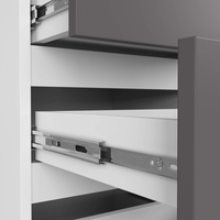 Comoda cu 4 sertare, PAL laminat 16mm, 40x35x74 cm, alb si gri