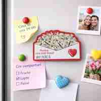 Magneti Decorativi Martisor, Set 24 Piese, Jolie, Tema Mesaj Pentru Cea Mai Buna Bunica, Carton Laminat cu Magnet Flexibil, 8x6 cm, Multicolor