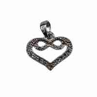 Pandantiv Argint 925, Infinit in Inima cu Zirconii, 0.95 g
