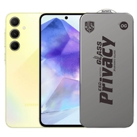 Folie de Protectie pentru Samsung Galaxy A55, Vafy, Sticla Securizata ESD Antistatica, Super-X Privacy OG, Margini Negre, 0.30 mm, Transparent Inchis