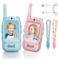 Set Walkie Talkie WiFi pentru Copii, Flippy, Set 2 Statii, Apeluri Video, cu Ecran de 2