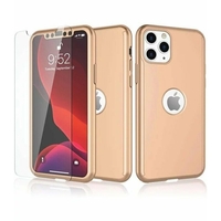 Husa de protectie Vafy compatibila cu Apple iPhone 12/12 Pro Full Cover 360 Auriu + Folie de protectie