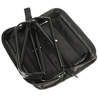 Scaun Pliabil, Vafy, pentru Adulti, Portabil, pentru Camping, Pescuit, din Panza Oxford si Cadru Metalic, 24 x 24 x 28 cm, Negru