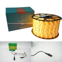 Instalatie Craciun, 52 m, 1248 Led-uri ,Furtun Luminos, Alb cald, 8 jocuri de lumini, Transformator, Sectionabila, 220 V, Vafy