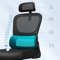 SONGMICS Scaun de birou ergonomic mesh, suport lombar dinamic, tetiera reglabila, brate rabatabile, 70x70x135 cm, negru