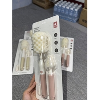 Set 3 Perii de Spalat Biberoane, Vafy, pentru Tetina, Biberon, Pai, Materiale Sigure, fara BPA, Curatare 360°, Roz