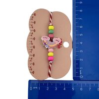 Martisor Bratara Multicolora pentru Copii, Jolie, din Lemn si Textil, Model Curcubeu