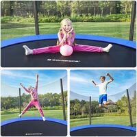 SONGMICS Trambulina pentru copii cu plasa de protectie exterioara, diametru 183 cm, 100 kg, albastru