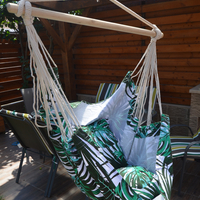 Hamac tip leagan suspendat pentru casa sau gradina, floral, 130x100cm, 150kg