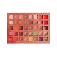 Paleta de farduri cu 40 de culori pigmentate, Roz cu sclipici, Flippy