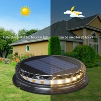 Lampa solara LED Set 4 Bucati, Flippy, Tip Spot pentru Gradina, 8 LED-uri, ABS si Policarbonat, Baterie 1.2V, 600mah, 12 x 13.5 cm, Lumina Alba Rece, Negru/Auriu